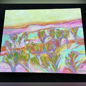 Southwest Hills At Sunset Large Original Painting On Canvas 20”x16”